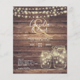 Flyer BUDGET Rustic Mason Jar Luz Madeira CASAMENTO