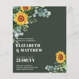Flyer BUDGET Rustic Sunflower Texto Moderno Casamento