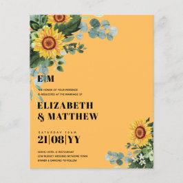 Flyer BUDGET Rustic Sunflower Texto Moderno Casamento
