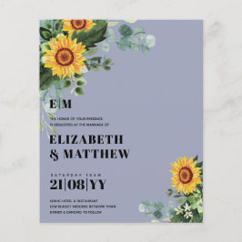Flyer BUDGET Rustic Sunflower Texto Moderno Casamento