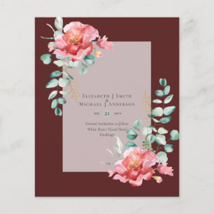 Flyer BUDGET SAVE THE DATES - White Roses Floral