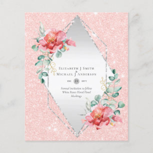 Flyer BUDGET SAVE THE DATES - White Roses Floral