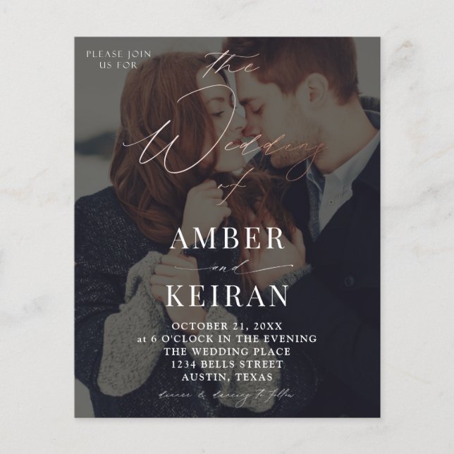 Flyer Budget Shades- Dark w Bronze Photo Wedding (Frente)