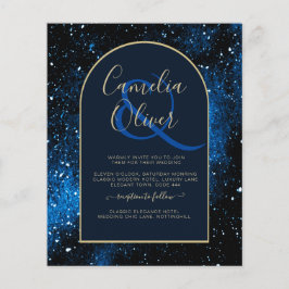 Flyer BUDGET Starry Night Marinho Blue Dourado Convite d