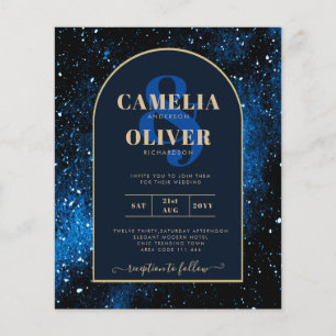 Flyer BUDGET Starry Night Marinho Blue Dourado Convite d
