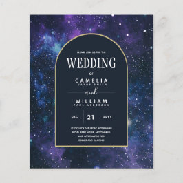 Flyer BUDGET Starry Night Purple Blue Convite de casamen