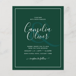 Flyer BUDGET Texto Monocromático Verde Esmeralda