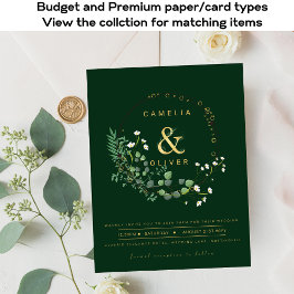 Flyer BUDGET Todos-em-1 Verde Dourada Wreath QR Code Cas