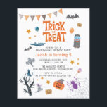Flyer Budget Trick or Treat Halloween Birthday Party<br><div class="desc">Send out the spooky invitations for a spooktacular birthday party with our trick or treat special Halloween birthday party invitations. The "Trick or Treat" text is set while the rest of the text can be easily changed when you click the "Personalize" button above. This Halloween birthday invitation card features watercolor...</div>