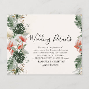 Flyer Budget Tropical Wedding Details Enclosure Cards