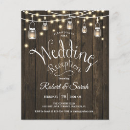Flyer Budget Wedding Invitation - Rustic Wood & Lights