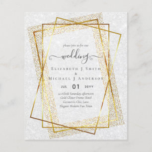 Flyer BUDGET WEDDING INVITATIONS  Gold Glitter Geometric