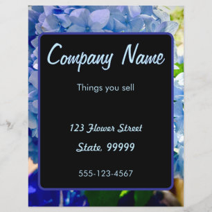Flyer Buquês de Hydrangeas Azuis