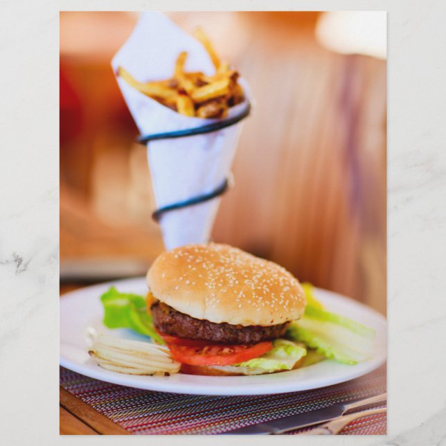 Flyer Burger e batatas fritas (Frente)