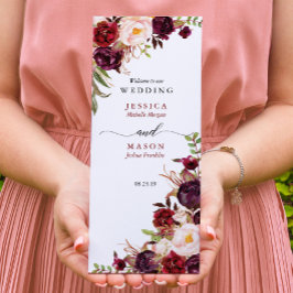 Flyer Burgundy Marsala - Trifold Weding Program