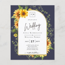 Flyer BUTÃO Girassóis Convite de casamento QR Código RSV