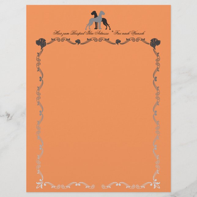 Flyer Cabeças de Carta com Grande Danês (Frente)