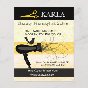 Flyer Cabeleireiro floral dos termas do salão de beleza