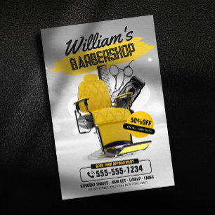 Flyer Cabeleireiro Moderno Barbearia Cabelo Corte