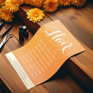 Flyer Cabeleireiro Salão de Maquiagem Chic Laranja Tesou