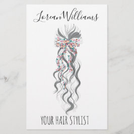 Flyer Cabelo ondulado do tipo pajé branco Pastel Salão F