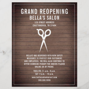 Flyer Cabelo Salão Barber Grande Reabertura Madeira Rú