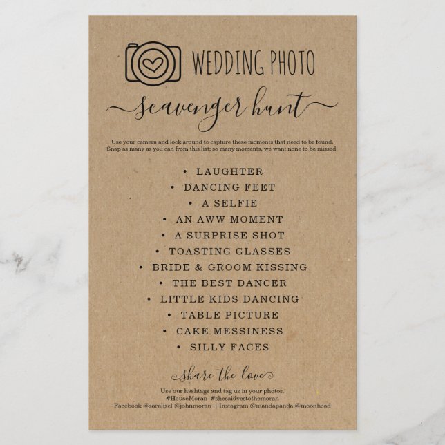 Flyer Caça ao Tesouro de Fotos de Casamento Jogo Eu Espi (Frente)