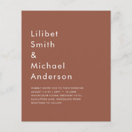 Flyer CAcasamento Monocromático de Terracotta Dark