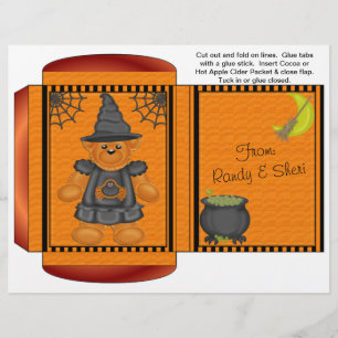 Flyer Cacau, Chá, Cider Packet Favor do outono de Hallow
