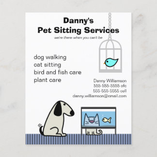 Flyer Cachorro e Aquário de Pet Sitter