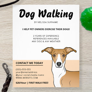 Flyer Cachorro Italiano Fawn e Branco - Passeador de Cãe