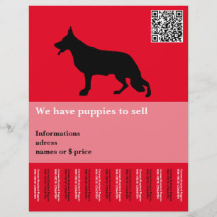 Flyer Cachorro Pastor Alemão preto minimal personalizado
