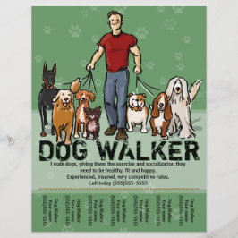 Flyer Cachorro Walker. Cachorro Andando. CARA. ModeloPro