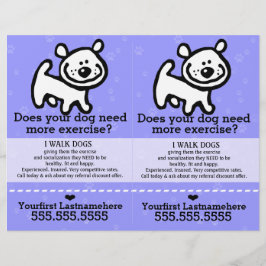 Flyer Cachorro Walker.Walking.2 para 1.Personalizável.