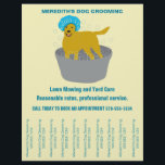 Flyer Cachorros-Cachorros-Alvenaria-Cachorros<br><div class="desc">Promova seu negócio de limpeza de cães com este folheto com faixas rasgadas com seu nome comercial e número de telefone. Com a ilustração fofinha de um cão vestindo um boné de chá azul chá numa banheira de lavagem de metal, este folheto de marketing é perfeito para os ranários de...</div>