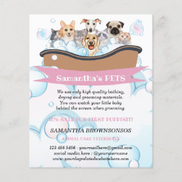 Flyer Cães Mais Fofos Gatos Spa Babá Tosa Serviços de Pe