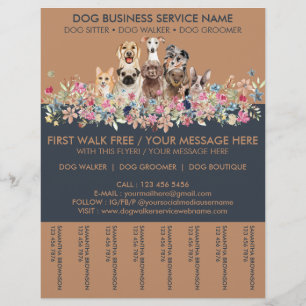 Flyer Cães no negócio de ingressos para compromisso com