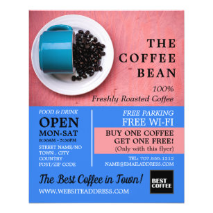 Flyer Café Bean Mug, Barista, Café, Coffeehouse Advert