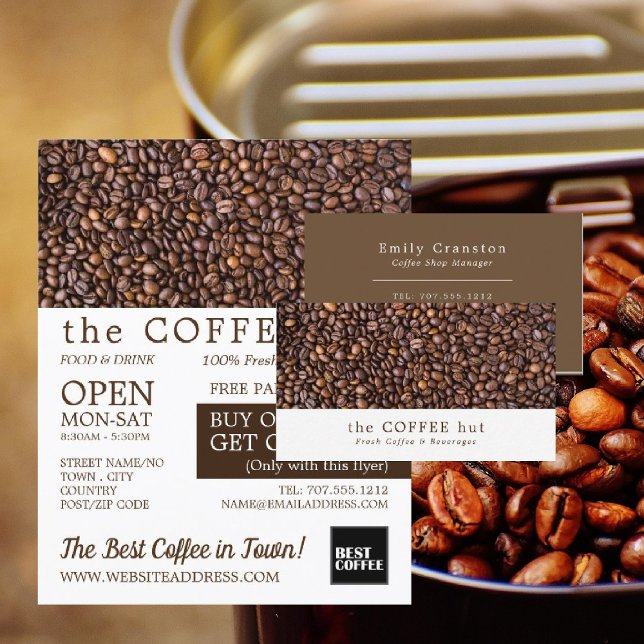 Flyer Café Beans, Barista, Café, Coffeehouse Advert (Criador carregado)