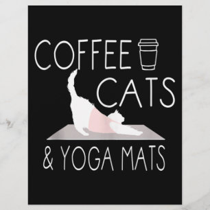 Flyer Café, Gatos e Yoga Mats - Gpresente Engraçados I