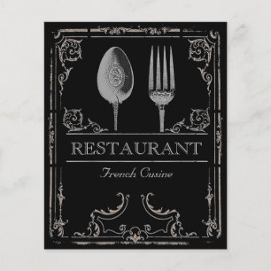 Flyer Café ornamentado do restaurante da forquilha da