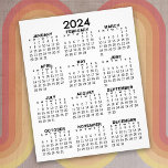 Flyer Calendário de Exibição de Ano de Cheio 2024 - Míni<br><div class="desc">Um calendário básico em preto e branco. Uma busca padrão para seu escritório doméstico ou vestiário escolar. Um simples ano de cheio num calendário para usar durante todo o ano.</div>