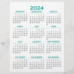 Flyer Calendário de Exibição do Ano de Cheio 2024 - Níve<br><div class="desc">Um calendário básico de 2024 em preto e branco. Uma busca padrão para seu escritório doméstico ou vestiário escolar. Um simples ano de cheio num calendário para usar durante todo o ano.</div>