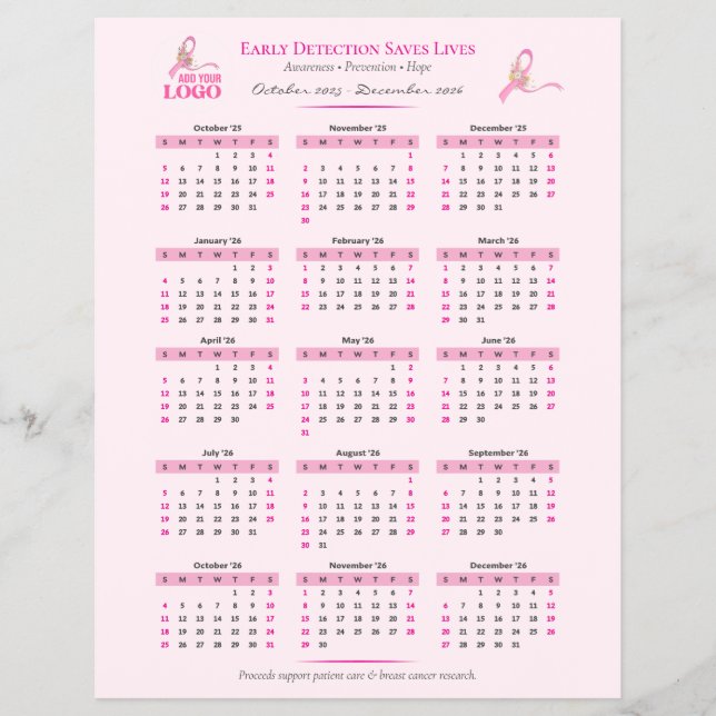 Flyer Calendário de Friso de 15 Meses para Sensibilizaçã (Frente)