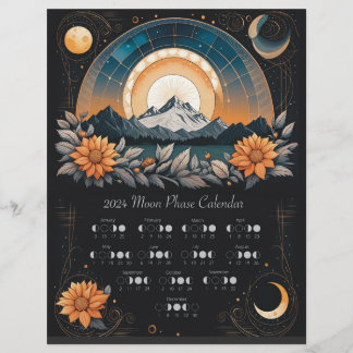 Flyer Calendário de Girassol do Ciclo Lunar 2024 Sul do 