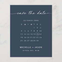 Flyer Calendário do marinho do ORÇAMENTO Salvar a Data