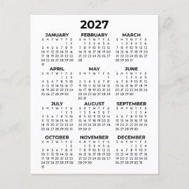 Flyer Calendário Simples Mínimo de Visualização Anual Co