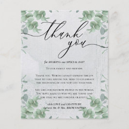 Flyer Caligrafia Eucalipto orçamento Obrigado