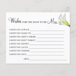 Flyer Calla Lily deseja que em breve seja a Sra. Card