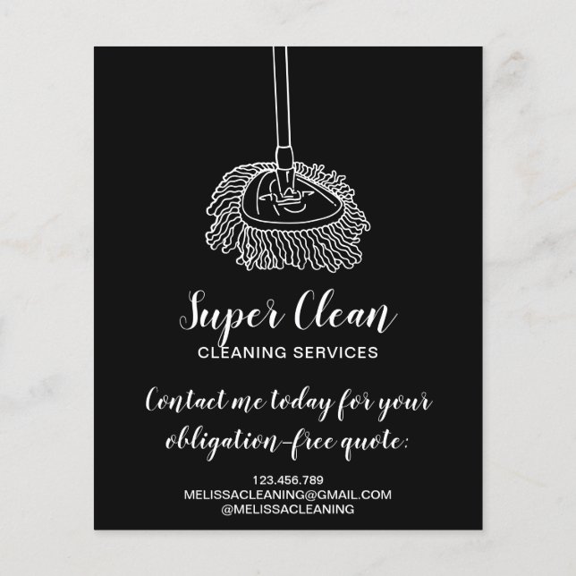 Flyer Câmara de Limpeza Moderna de Mop Profissional (Verso)